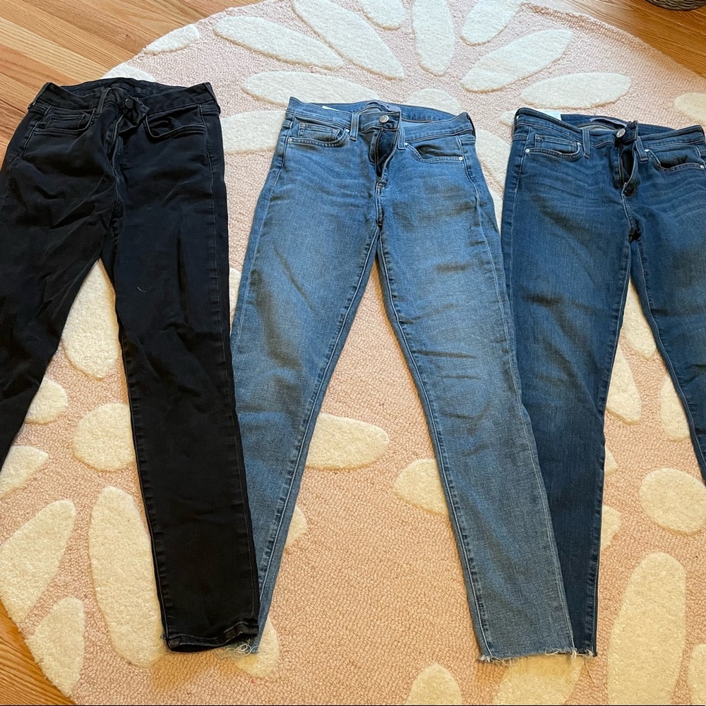3 Pairs of Joe’s Jeans Skinny Ankle, Mid Rise, 28, Stretchy